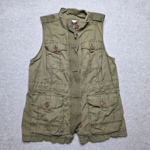 Abercrombie & Fitch Utility Vest Womens L Olive Green Fishing Gorpcore Y2K